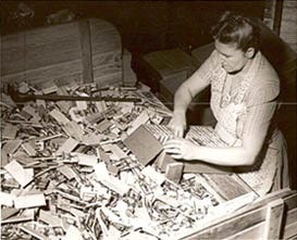 Early 20th century, assembling Victor mouse traps